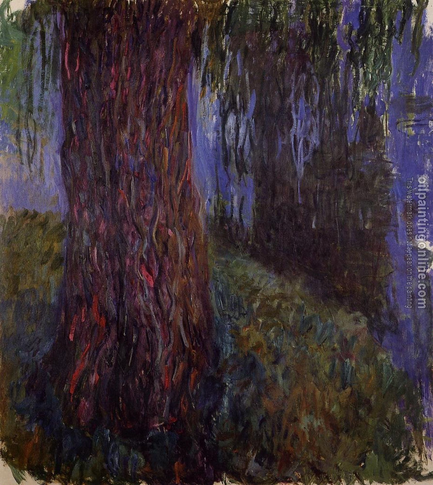Monet, Claude Oscar - Water-Lily Garden with Weeping Willow
